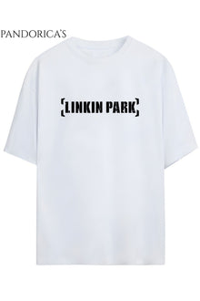 Linkin Park Tasarimi Yazılı Baskılı Unisex Relaxed Kalıp Pamuklu T-shirt