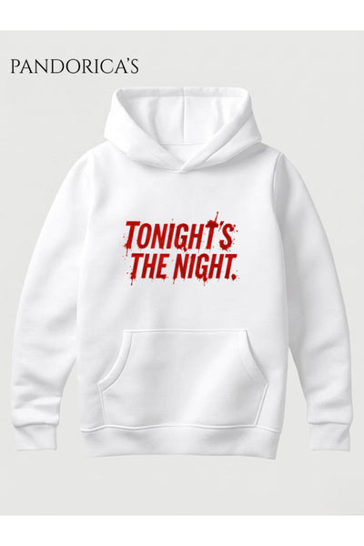 DEXTER Tasarımı "TONIGHT'S THE NIGHT" İkonik Replik Yazılı Baskılı Unisex Kapüşonlu Pamuklu Sweatshirt Hoodie