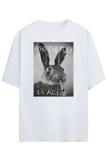 Alice In Wonderland Tasarımı Yazılı Komik T-shirt