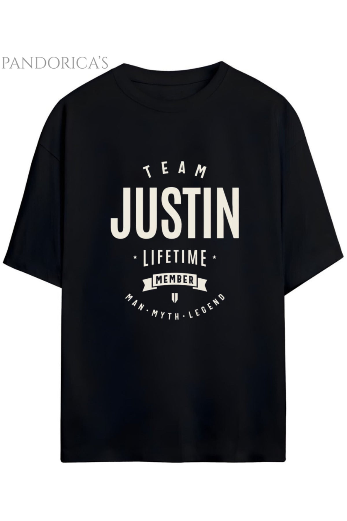 Justin Bieber "Team Justin" Yazılı Baskılı Pamuklu Unisex Tişört