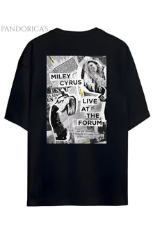 Pandorica's Miley Cyrus Chris Cornell Tribute Tasarımı Sırt Baskılı Unisex Pamuklu T-shirt