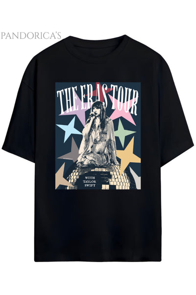Pandorica's Taylor Swift THE ERAS TOUR Tasarımı Baskılı Yazılı Unisex Pamuklu T-shirt