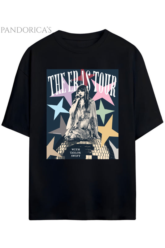 Pandorica's Taylor Swift THE ERAS TOUR Tasarımı Baskılı Yazılı Unisex Pamuklu T-shirt