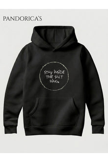 SUPERNATURAL Tasarım Serisi "STAY INSIDE THE SALT RING" İkonik Replik Yazılı Baskılı Unisex Kapüşonlu Pamuklu Sweatshirt Hoodie