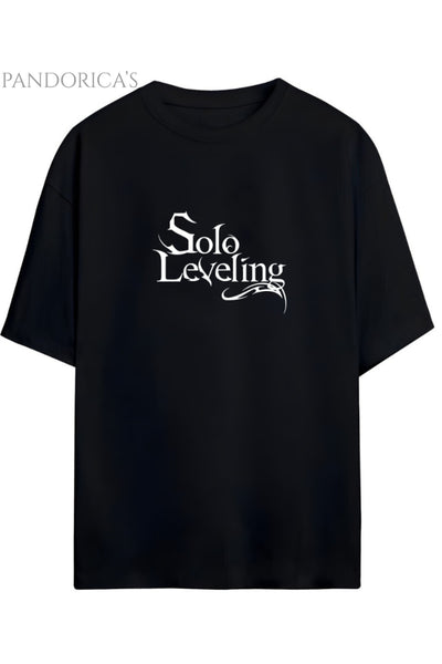 Solo Leveling Anime Tasarım Serisi Sung Jinwoo Yazılı Sırt Ve Ön Baskılı Pamuklu Unisex Tişört