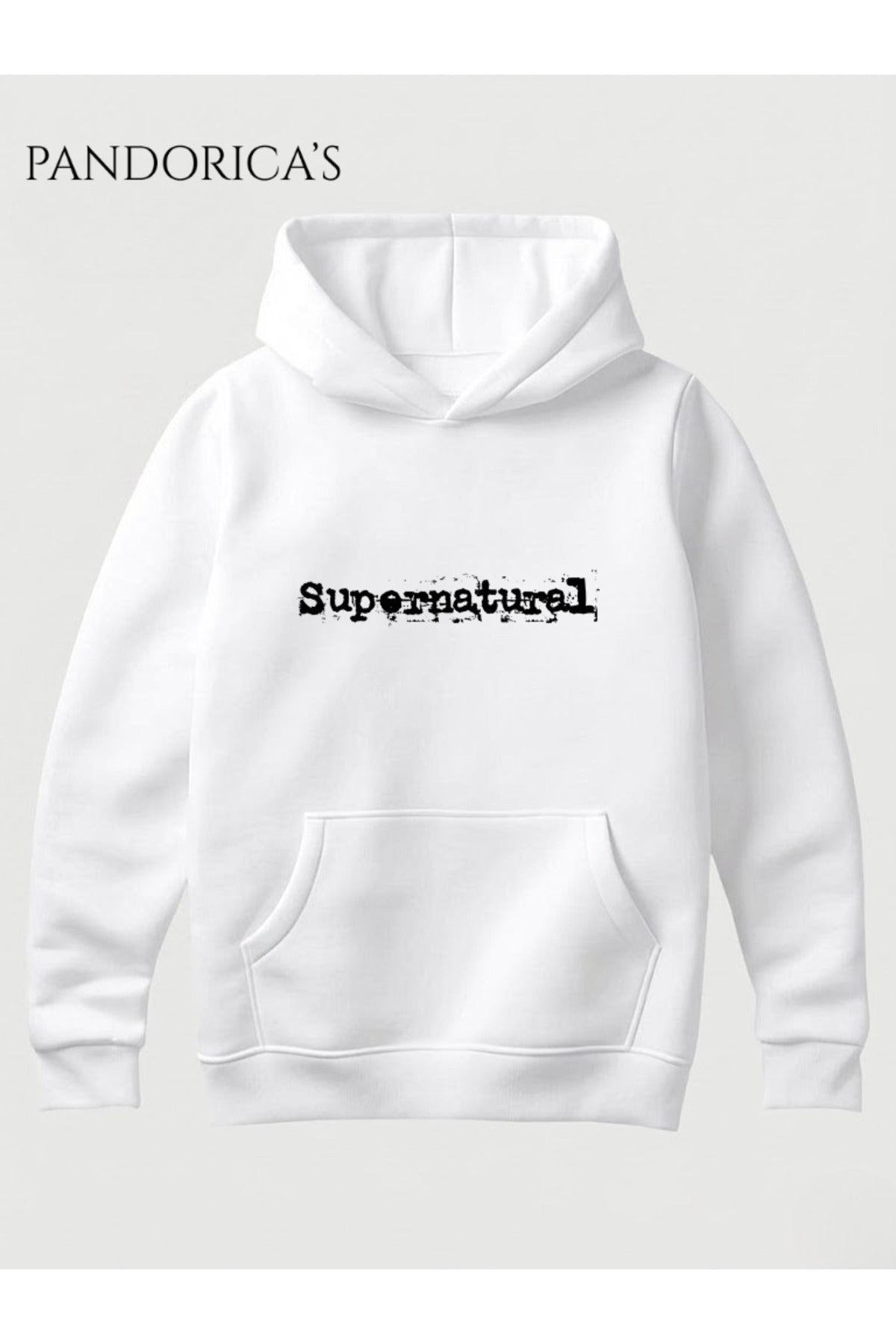 Supernatural Tasarımı "Know Your Signs" Yazılı Sırt Ve Ön Baskılı Unisex Kapüşonlu Pamuklu Sweatshirt Hoodie