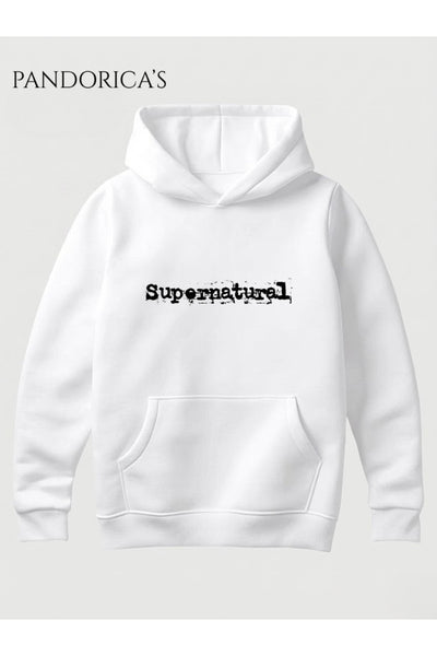 SUPERNATURAL Tasarımı "KNOW YOUR SIGNS" Yazılı SIRT ve ÖN Baskılı Unisex Kapüşonlu Pamuklu Sweatshirt Hoodie