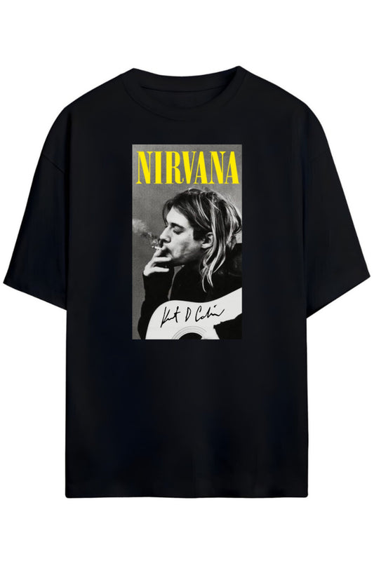 Nirvana Tasarımı Unisex Pamuklu T-shirt