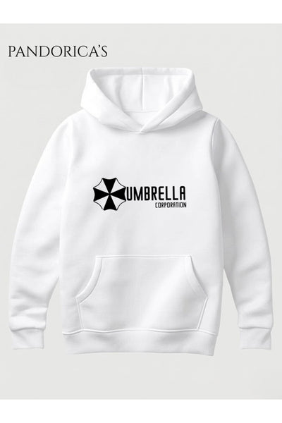 RESIDENT EVIL "Umbrella Corp." Tasarımı Yazılı Baskılı Unisex Kapüşonlu Pamuklu Gamer Sweatshirt Hoodie