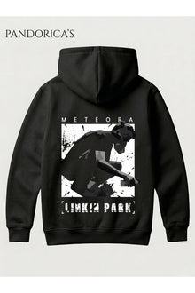 Linkin Park "METEORA" Tasarımı Yazılı SIRT VE GÖĞÜS Baskılı Unisex Kapüşonlu Pamuklu Sweatshirt Hoodie