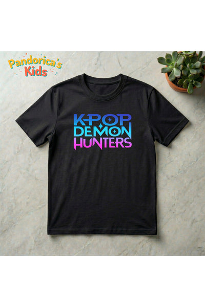 Pandorica's Kpop İblis Avcıları (Demon Hunters) Tasarımı Pamuklu Unisex Çocuk T-shirt