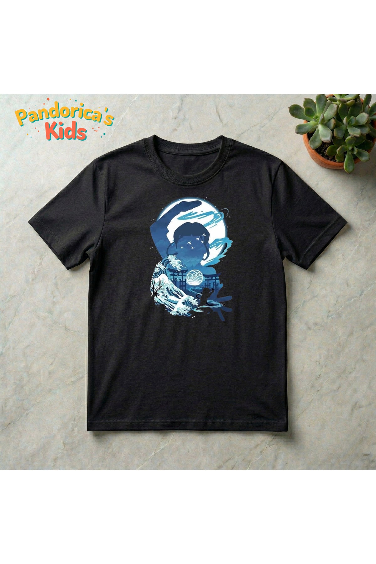 Siyah Pandorica's Avatar: The Last AirBender Pamuklu Çocuk T-Shirt - 62