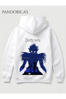 DEATH NOTE ANİME TASARIMI RYUK VE KİRA YAZILI SIRT BASKILI UNISEX KAPÜŞONLU PAMUKLU SWEATSHIRT HOODIE