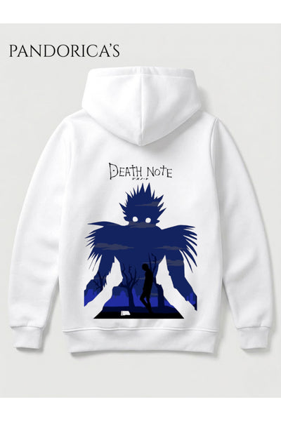 DEATH NOTE ANİME TASARIMI RYUK VE KİRA YAZILI SIRT BASKILI UNISEX KAPÜŞONLU PAMUKLU SWEATSHIRT HOODIE