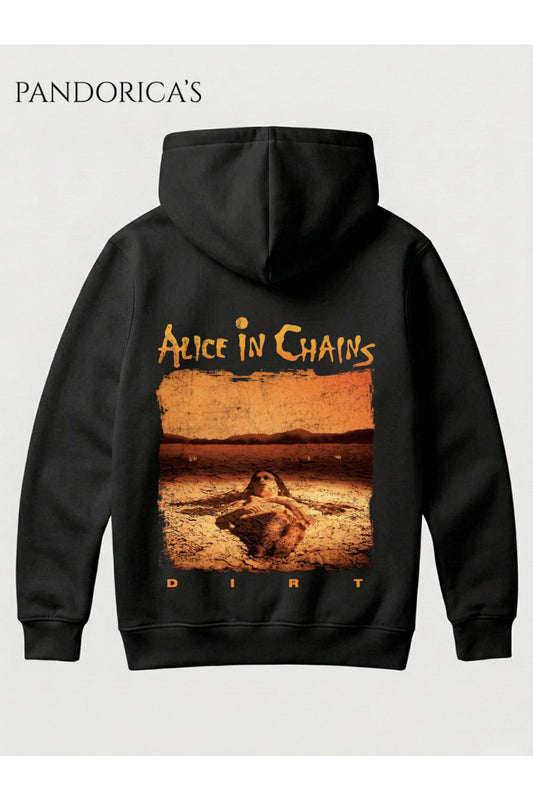ALICE IN CHAINS DIRT ALBÜMÜ TASARIMI YAZILI SIRT BASKILI UNISEX KAPÜŞONLU PAMUKLU SWEATSHIRT HOODIE