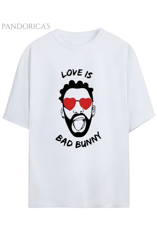 BAD BUNNY TASARIM SERİSİ YAZILI BASKILI RELAXED KALIP PAMUKLU UNISEX TİŞÖRT