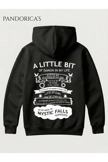 The Vampire Diaries Tasarımı Yazılı Sırt Baskılı Pamuklu Kapüşonlu Unisex Sweatshirt Hooded Hoodie
