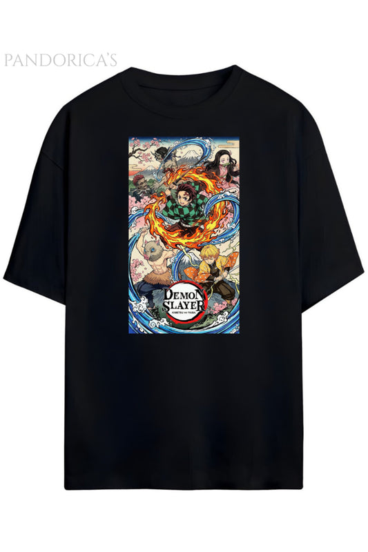 Pandorica's Demon Slayer Tasarimi Unisex Pamuklu T-shirt