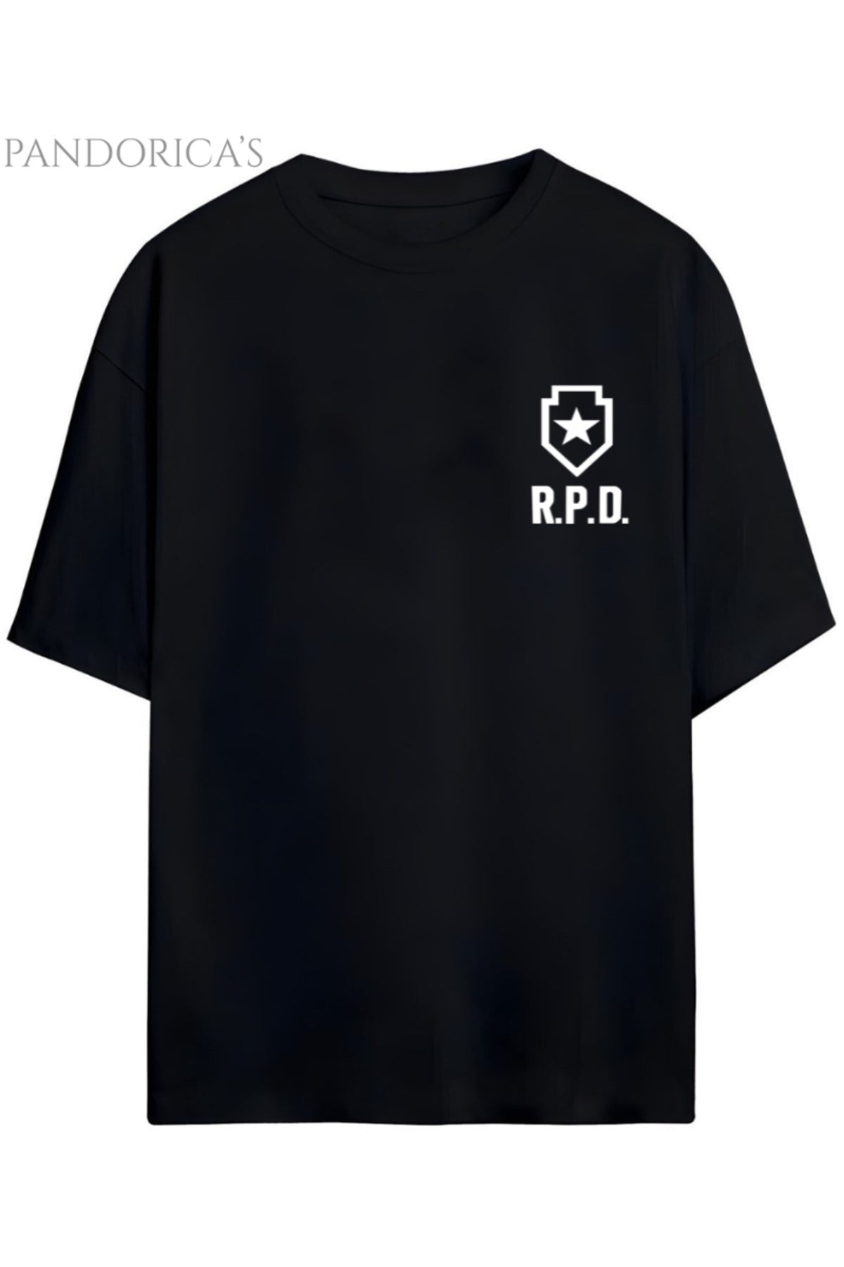 Pandorica's Resident Evil Racoon City R.P.D Tasarımı Sırt Ve Göğüs Baskılı Unisex Pamuklu T-Shirt