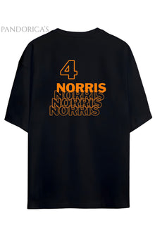 Pandorica's Lando Norris Tasarimi Sırt ve Göğüs Baskılı Unisex Pamuklu T-shirt