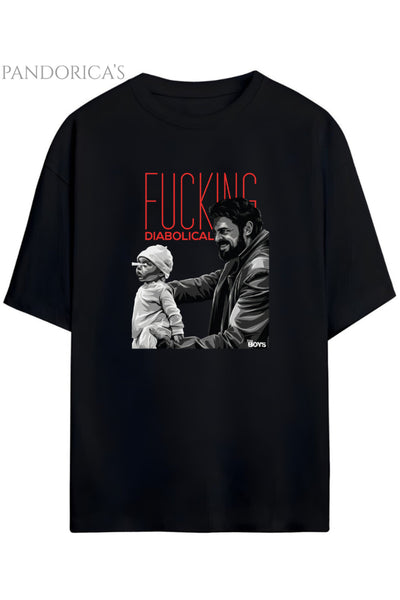 Pandorica's THE BOYS SERİSİ "BLOODY DIABOLICAL" Yazılı Baskılı Unisex Pamuklu Tişört