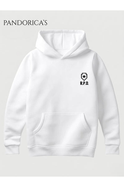 Resident Evil "R.P.D S.T.A.R.S RACOON POLICE DEP." Tasarımı Yazılı SIRT Ve GÖĞÜS Baskılı Unisex Kapüşonlu Pamuklu Gamer Sweatshirt Hoodie