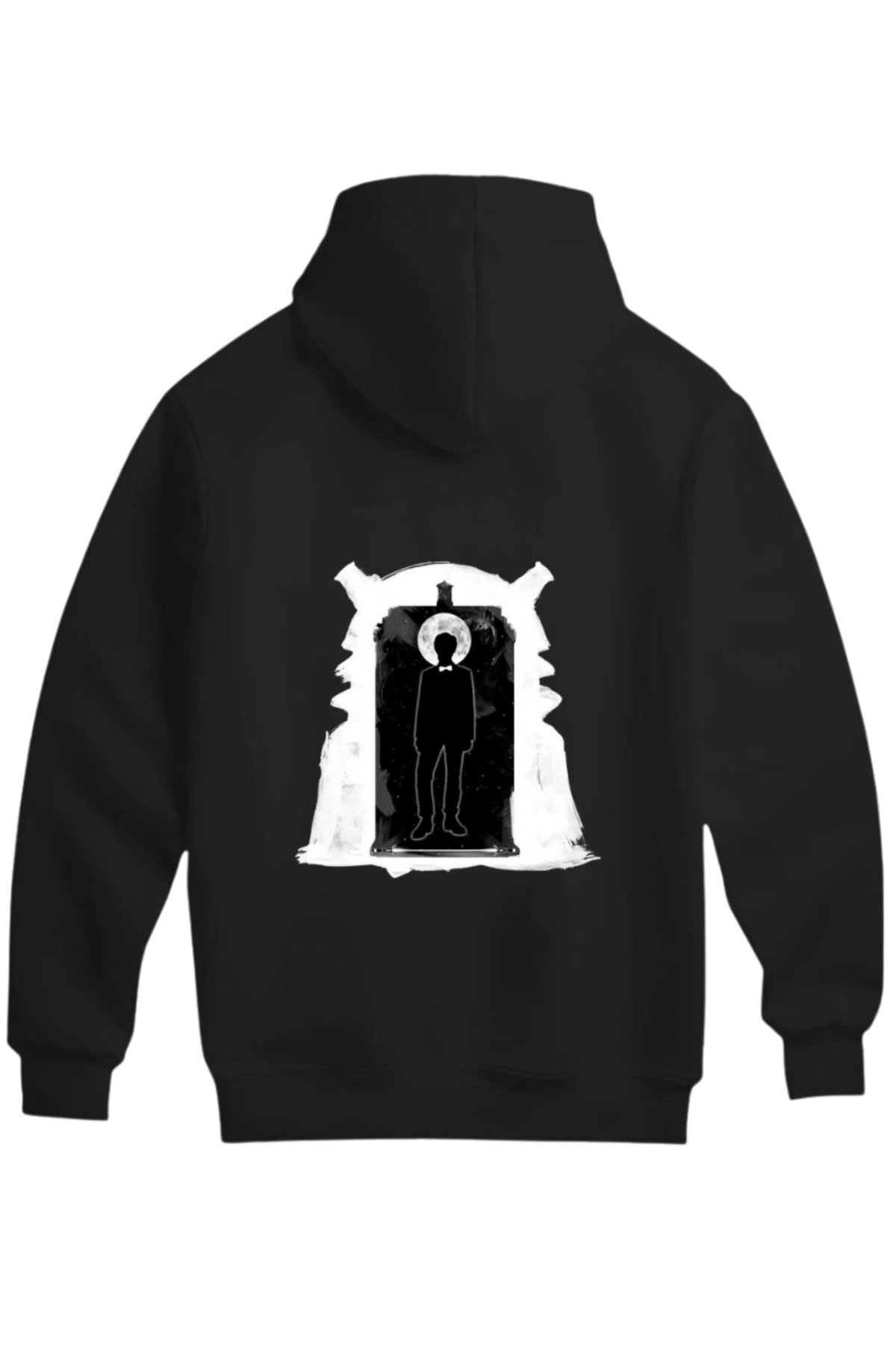 Siyah Doctor Who Tasarımı Unisex Kapüşonlu Pamuklu Sweatshirt (Hoodie) - 1S