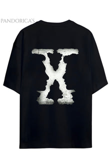 Pandorica's THE X-FILES Tasarımı Sırt Baskılı Yazılı Unisex Pamuklu T-shirt