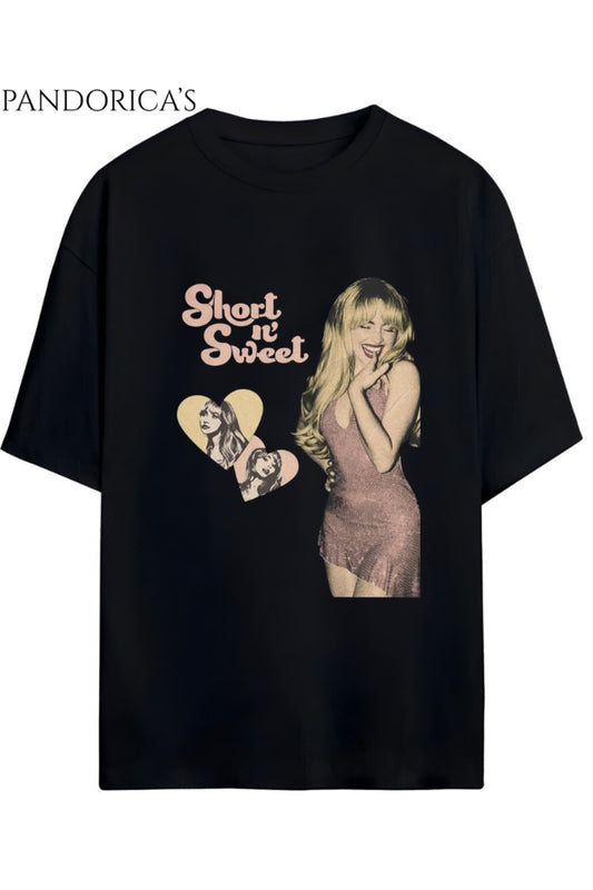 Sabrina Carpenter Baskılı Yazılı Unisex Relaxed Kalıp Pamuklu T-shirt