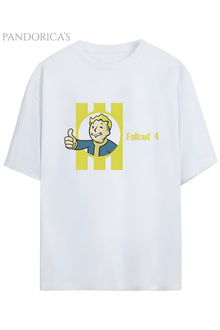 FALLOUT 4 TASARIMI BASKILI YAZILI PAMUKLU UNISEX TİŞÖRT