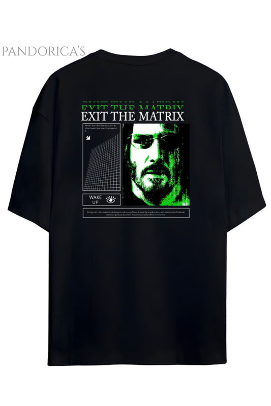 Pandorica's The Matrix Tasarımı Sırt ve Göğüs Baskılı Unisex Pamuklu T-shirt
