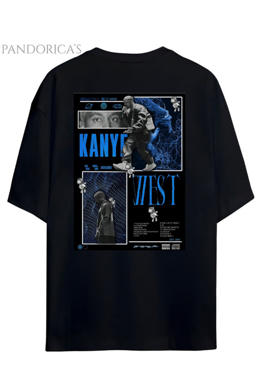 Pandorica's Kanye West Tasarımı Sırt Baskılı Unisex Pamuklu T-shirt