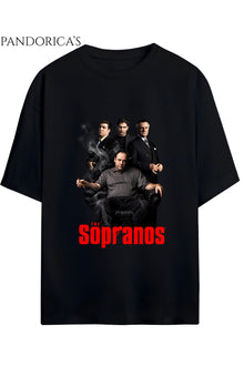 THE SOPRANOS Tasarımı Yazılı Baskılı Unisex Pamuklu Relaxed Kalıp T-shirt
