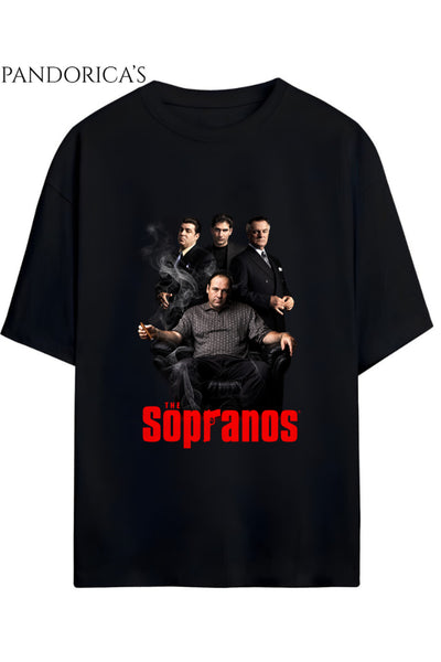 THE SOPRANOS Tasarımı Yazılı Baskılı Unisex Pamuklu Relaxed Kalıp T-shirt