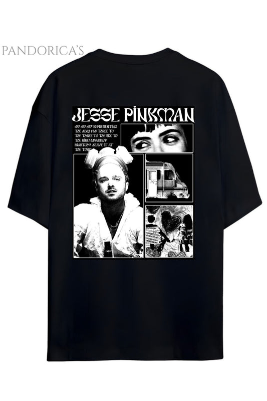 Pandorica's Breaking Bad Jesse Pinkman Sırt ve Göğüs Tasarımı Baskılı Unisex Pamuklu T-shirt