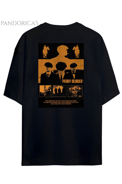 Pandorica's Peaky Blinders Thomas Shelby Sırt ve Göğüs Tasarımı Unisex Pamuklu T-shirt