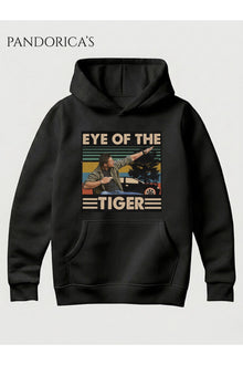 SUPERNATURAL Özel Tasarımı"EYE OF THE TIGER" Dean Winchester İkonik Sahne Yazılı Baskılı Unisex Kapüşonlu Pamuklu Sweatshirt Hoodie