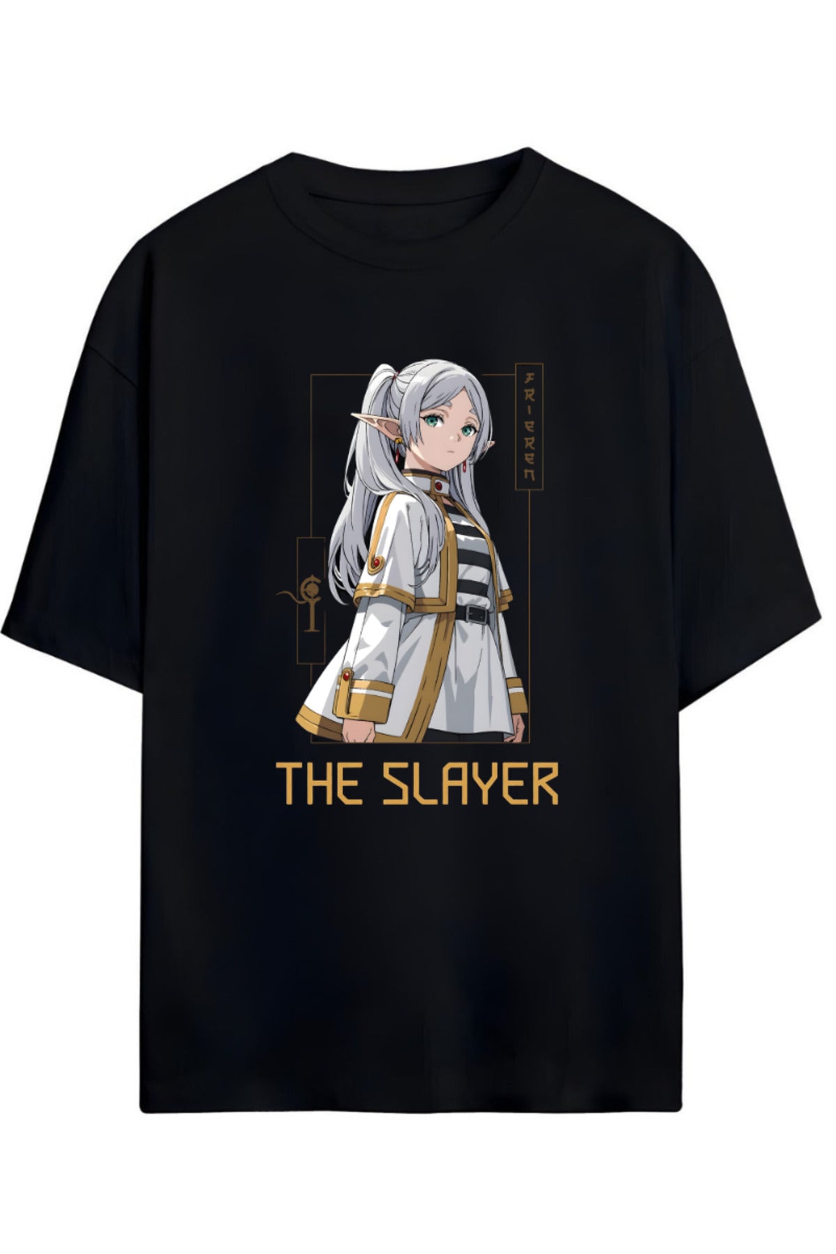 Frieren: Beyond Journey's End (Sousou no Frieren) "THE SLAYER" Baskılı Yazılı Pamuklu Unisex Tişört