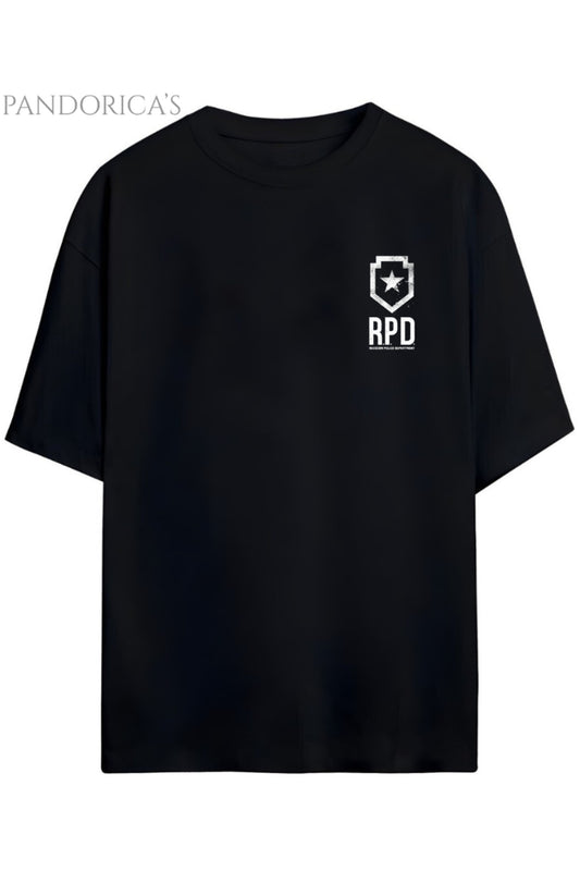 Pandorica's Resident Evil Tasarimi Sırt ve Göğüs Baskılı Unisex Pamuklu T-shirt