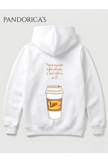 GILMORE GIRLS "I NEED COFFEE IN AN IV" Lorelai Gilmore Tasarımı Yazılı SIRT Baskılı Unisex Kapüşonlu Pamuklu Sweatshirt Hoodie