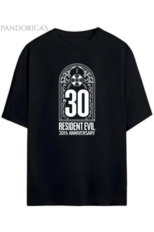 Pandorica's Resident Evil 30. Yıl Dönümü Özel Tasarımı Baskılı Unisex Pamuklu T-shirt