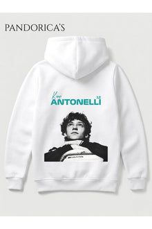 Kimi ANTONELLI 12 Tasarımı Yazılı SIRT BASKILI Unisex Kapüşonlu Pamuklu Sweatshirt (Hoodie)