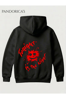 DEXTER Tasarımı "TONIGHT'S THE NIGHT" İkonik Replik Yazılı SIRT Baskılı Unisex Kapüşonlu Pamuklu Sweatshirt Hoodie