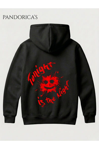 DEXTER Tasarımı "TONIGHT'S THE NIGHT" İkonik Replik Yazılı SIRT Baskılı Unisex Kapüşonlu Pamuklu Sweatshirt Hoodie