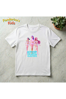 Pandorica's Kpop İblis Avcıları (Demon Hunters) Tasarımı Pamuklu Unisex Çocuk T-shirt