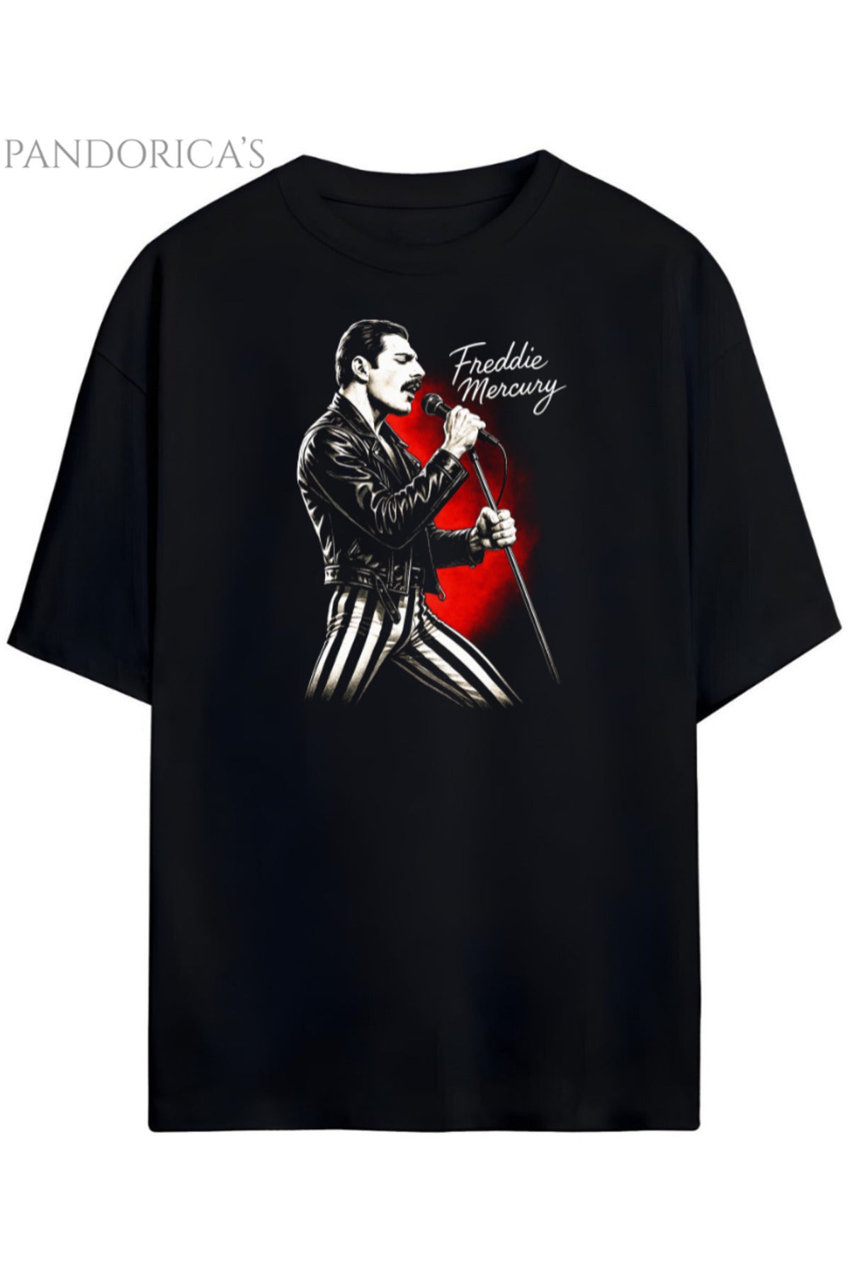 Pandorica's Queen Freddie Mercury Tasarımı Unisex Pamuklu T-Shirt
