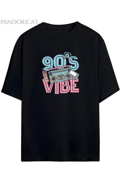 Pandorica's 1990lar Baskılı 90's Vibe Yazılı Retro Tasarım Serisi Unisex Pamuklu Tişört