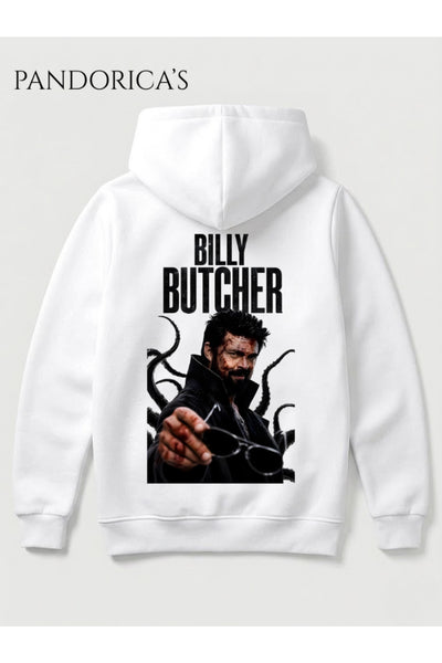 The Boys Billy Butcher Tasarımı Yazılı SIRT ve ÖN Baskılı Unisex Kapüşonlu Pamuklu Sweatshirt Hoodie