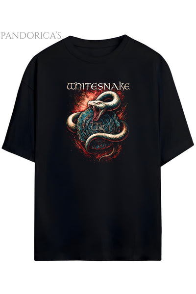 Pandorica's Whitesnake Tasarimi Unisex Pamuklu T-shirt