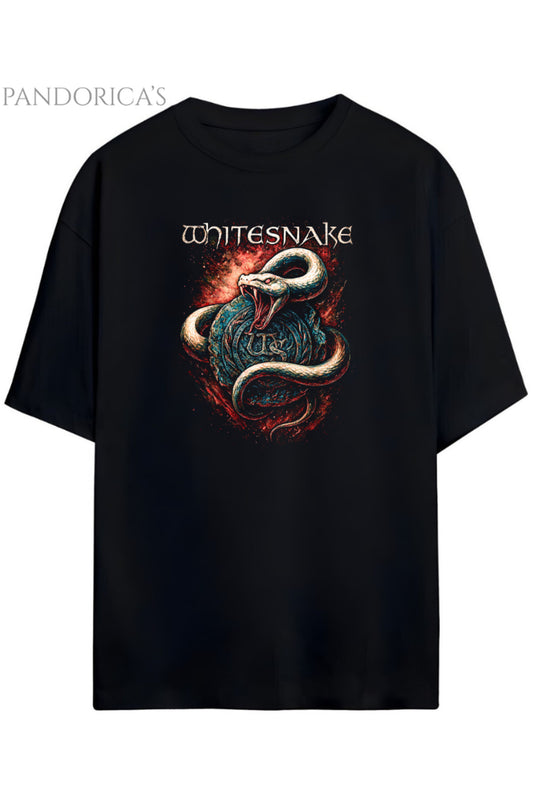 Pandorica's Whitesnake Tasarimi Unisex Pamuklu T-shirt
